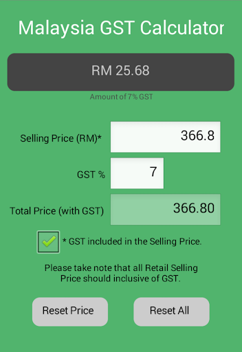 Malaysia GST Calculator