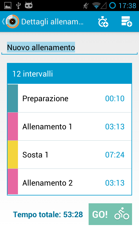 Nuovo Intervallo Timer Screen 3