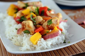Chicken and Mango {Or Pineapple} Basil Stir Fry