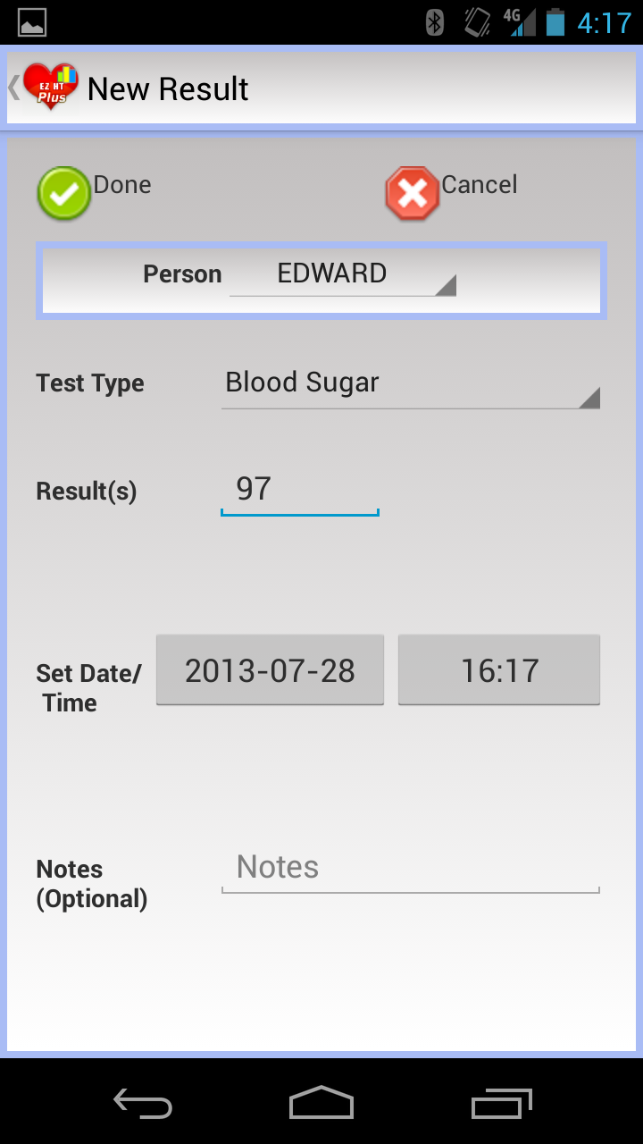 EZ Health Tracker Plus Screen 2