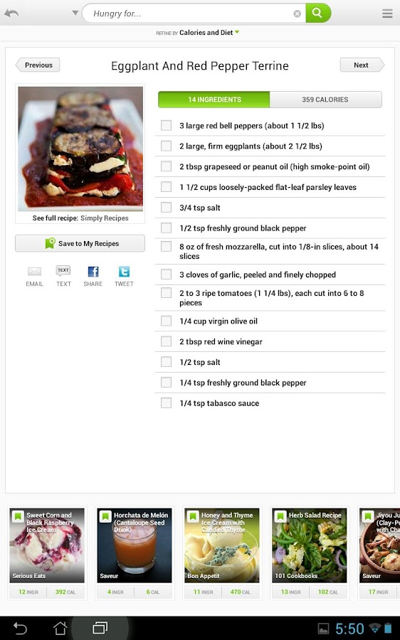   Recipes & Nutrition-skjermdump 