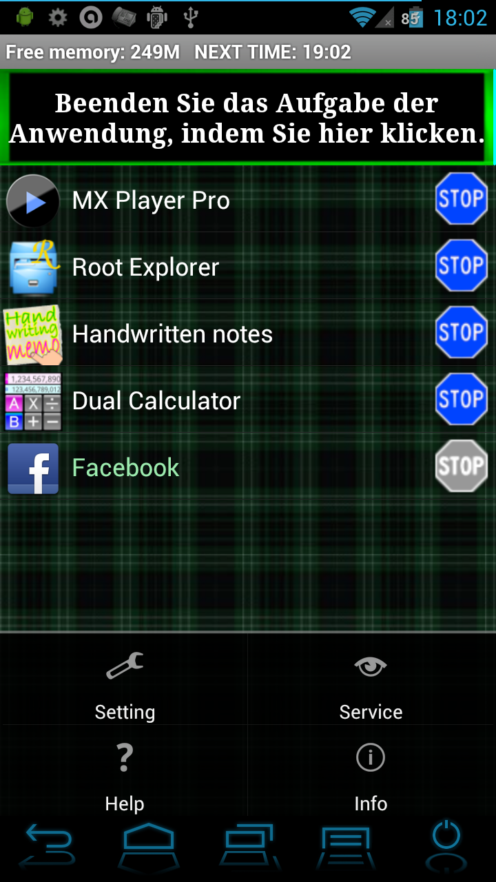 Android application Automatic Task Killer Manager screenshort