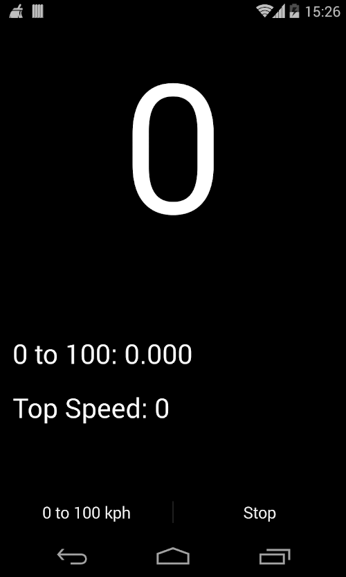 Android application Speedo: 0 to 100 kph screenshort