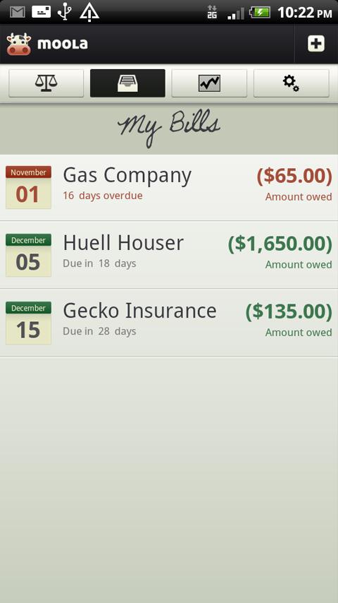 mooLa! (Checkbook &amp; Finance) Screen 2