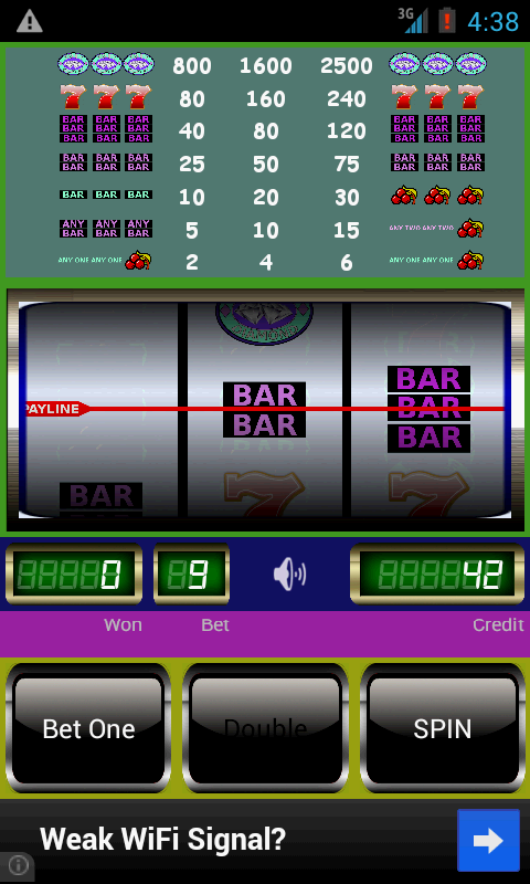 Double Diamond Slot Machine Screen 2
