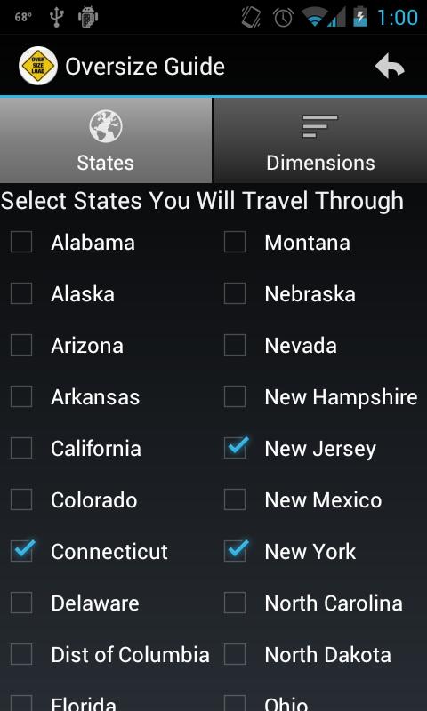 Android application Oversize Guide screenshort