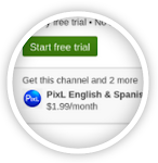 Channel included in a package