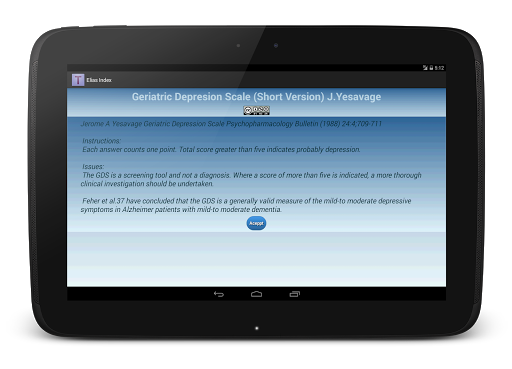 【免費健康App】Geriatric Depresion J Yesavage-APP點子