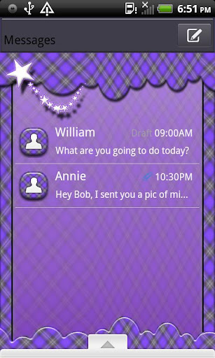 GO SMS THEME TwinklingPlaid2