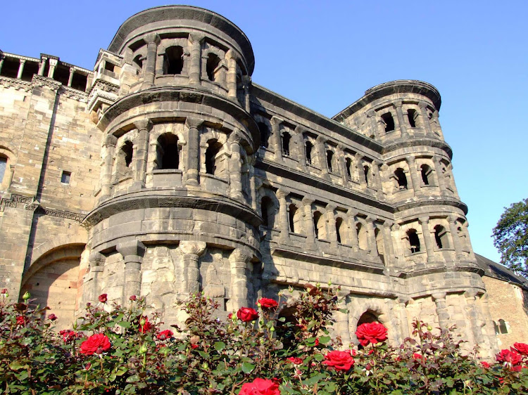 A historic building near Porta Nigra in Trier, Germany. 