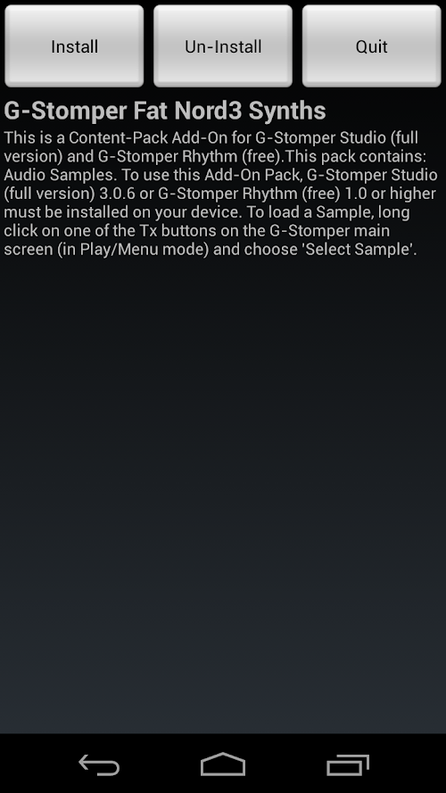 Android application G-Stomper Fat Nord3 Synths Pck screenshort