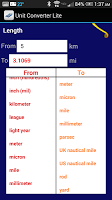Unit Converter Lite APK صورة لقطة الشاشة #2