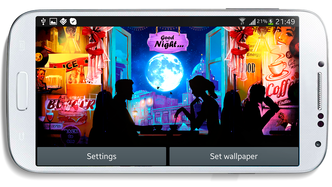   Retro Cafe Live Wallpaper: captura de tela 