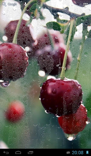 Rain behind glass