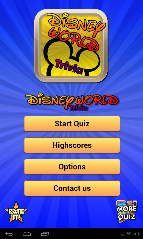 Disney World Trivia Screen 1