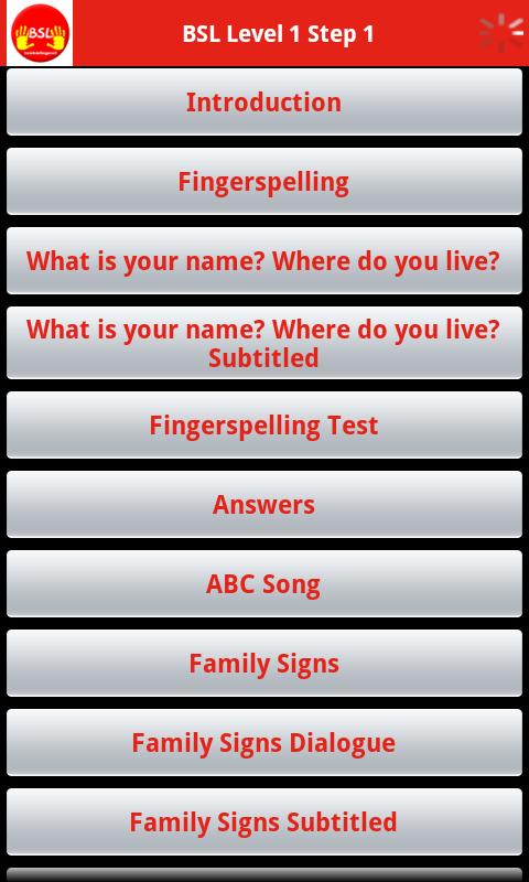 BSL Level 1 Step one Screen 3