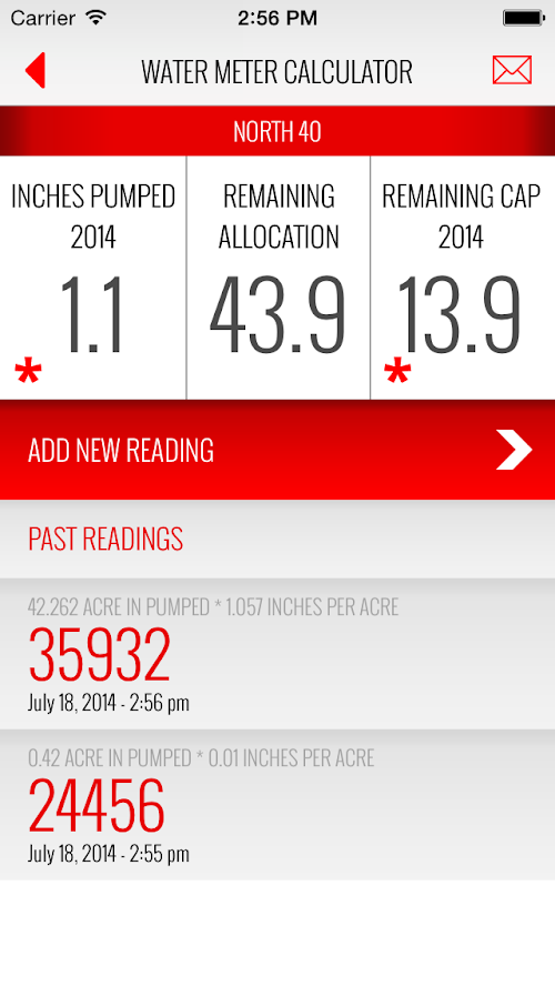 Android application Water Meter Calculator screenshort