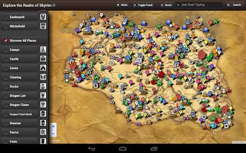 Android application Map for Skyrim HD (USA) screenshort
