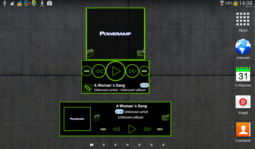 Poweramp widget TRON GREEN Screen 3