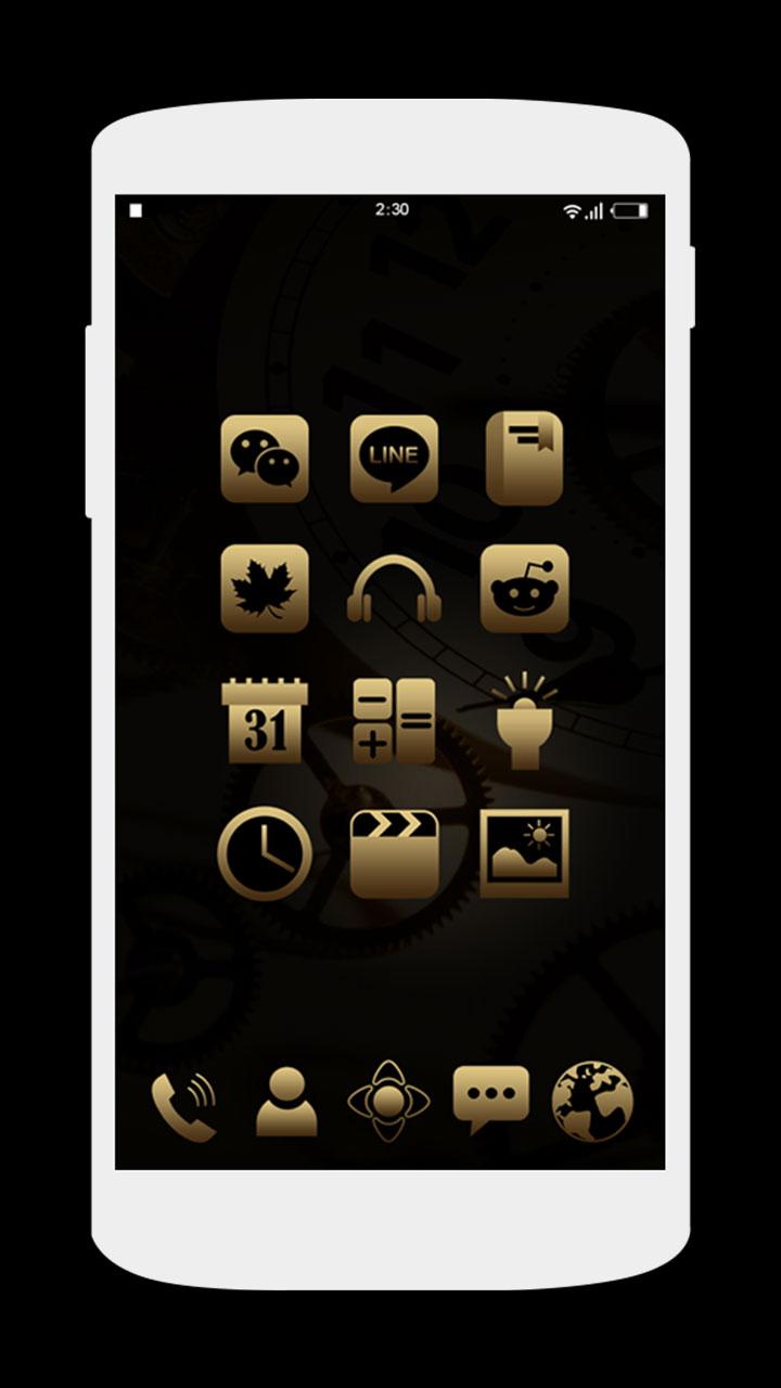 BlackGold Theme -Icon Pack, HD Screen 3