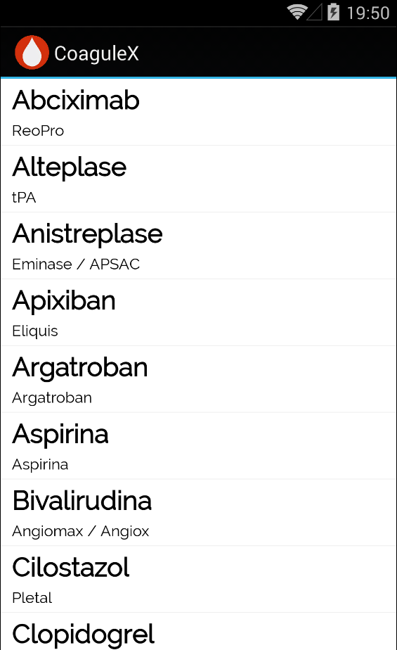 Android application CoaguleX screenshort