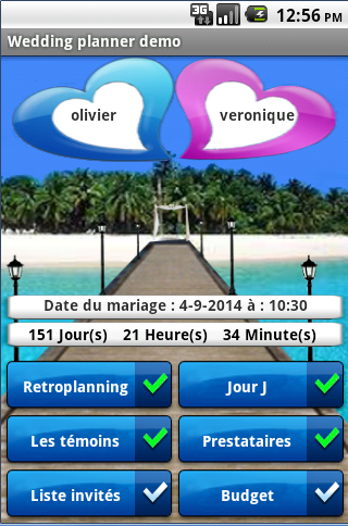 Android application wedding planner fr screenshort