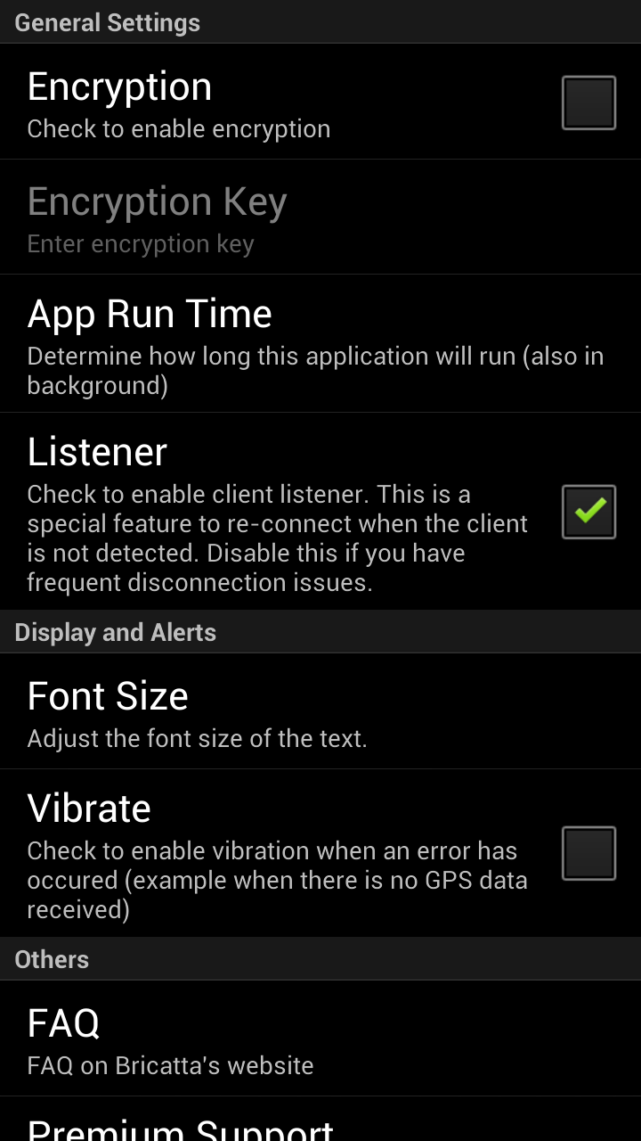 GPS Tether Client+ Screen 3