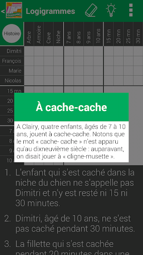 Logic Grid Puzzles in French
