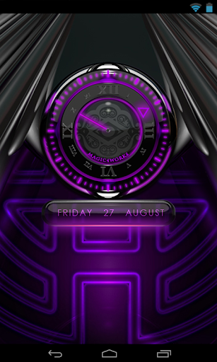 【免費生活App】Purple Glow Magic Clock Widget-APP點子