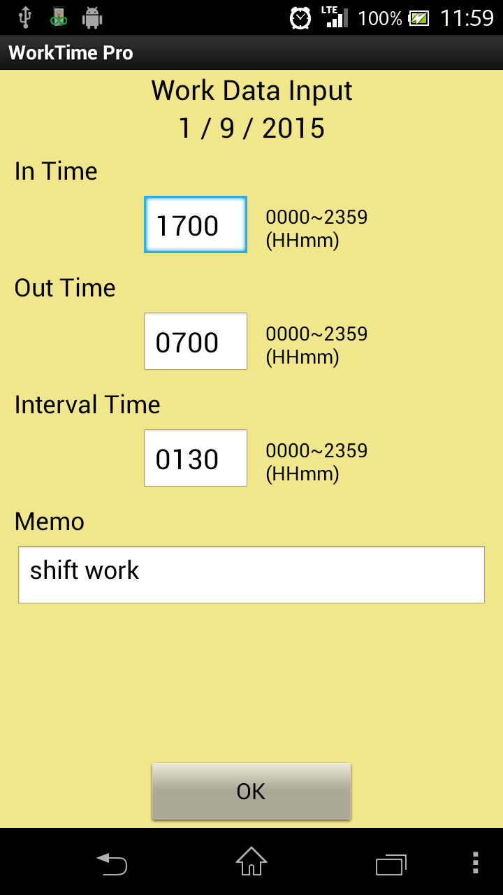 WorkTime Pro Screen 2