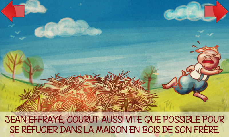Android application "The three little pigs" tale screenshort