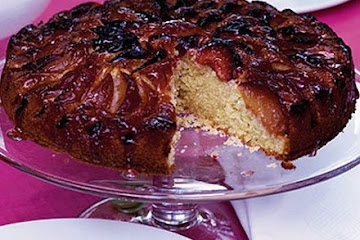 Glazed plum cake