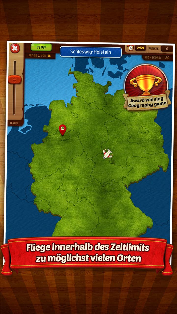 Android application GeoFlight Germany: Geography screenshort