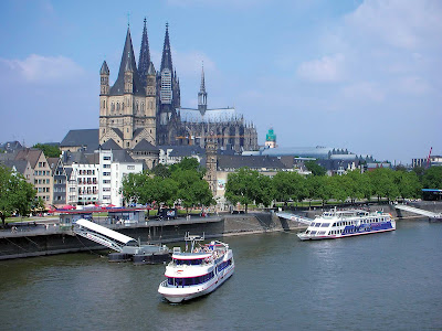 The Cologne Cathedral, a historic Gothic cathedral with great views of the Rhine River in Germany. 