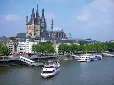 The Cologne Cathedral, a historic Gothic cathedral with great views of the Rhine River in Germany. 