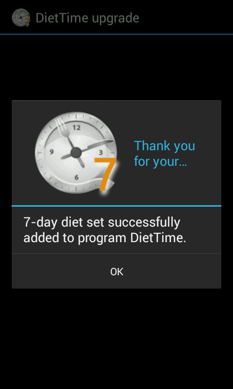 Android application DietTime 7-day Diet Set screenshort