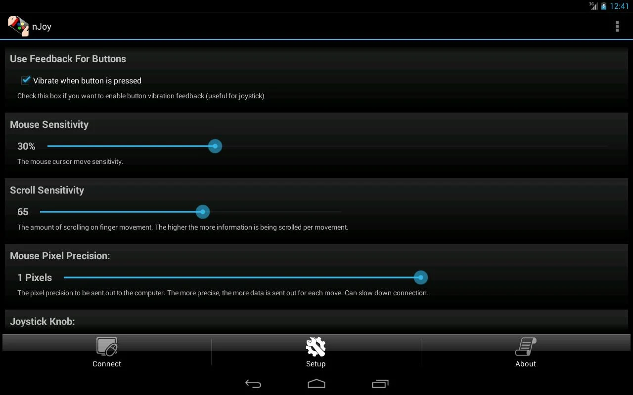 nJoy - Joystick up your device - screenshot
