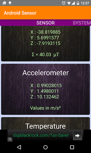 Android Sensor Tool