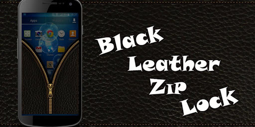Black Leather Zipper Lock