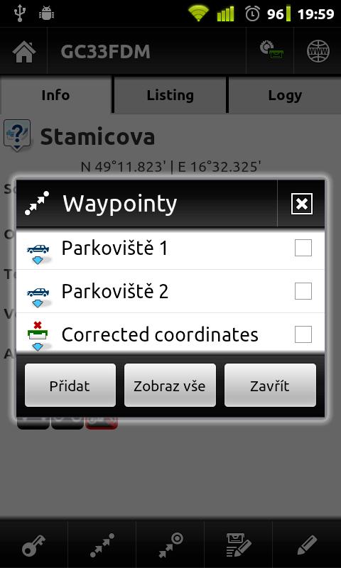    Locus - addon GSAK Database- screenshot  