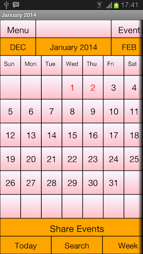 Calendar Me Switzerland 2014