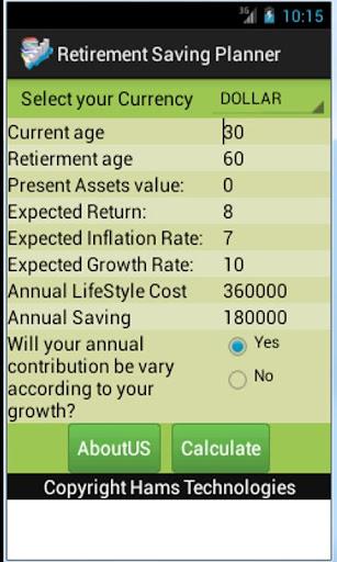 Retirement Savings planner