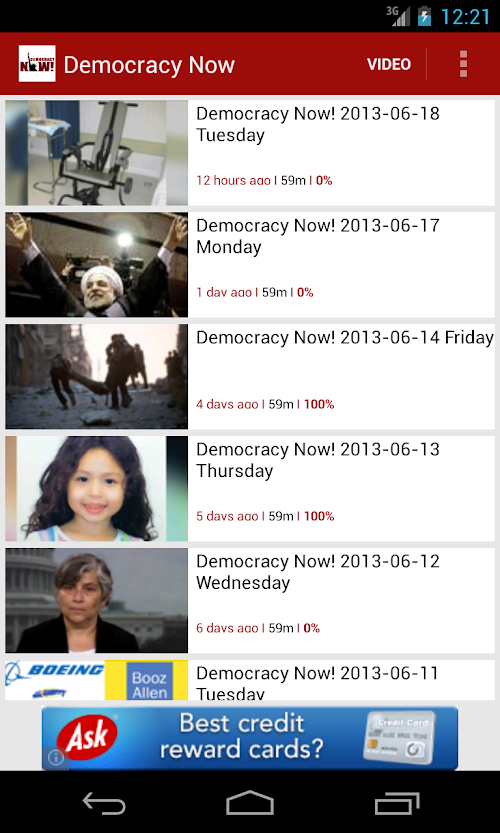 Android application Democracy Now! screenshort
