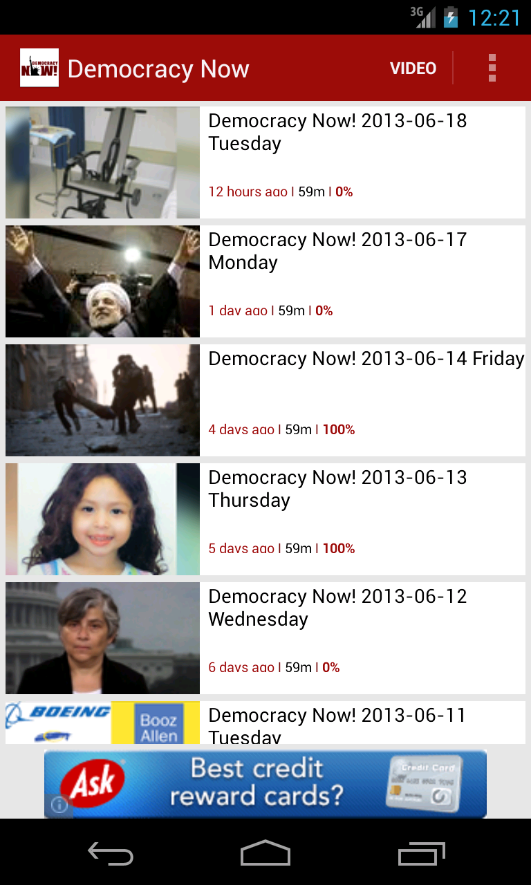 Democracy Now! Screen 1