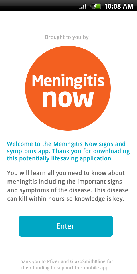 Android application Meningitis signs and symptoms screenshort