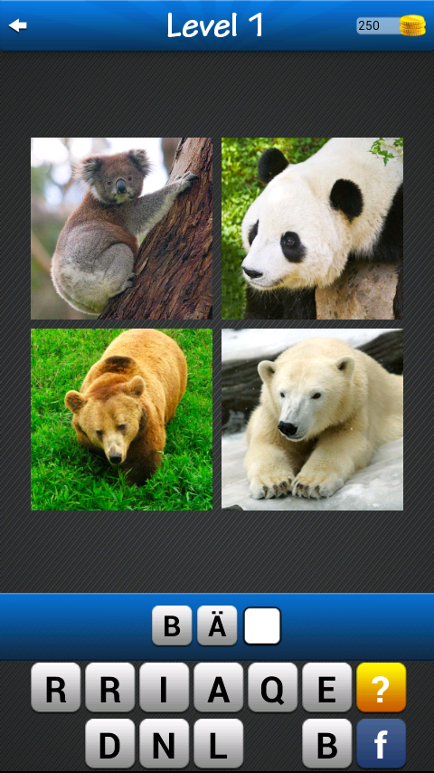 Android application Find the word! ~ 4 pics 1 word screenshort