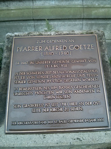 Gedenken an Alfred Goetze