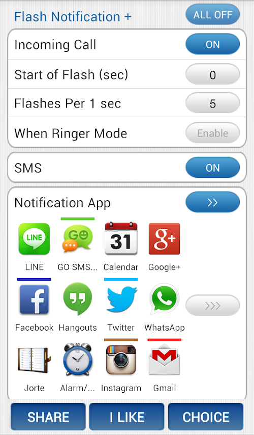 Android application Flash Notification + screenshort