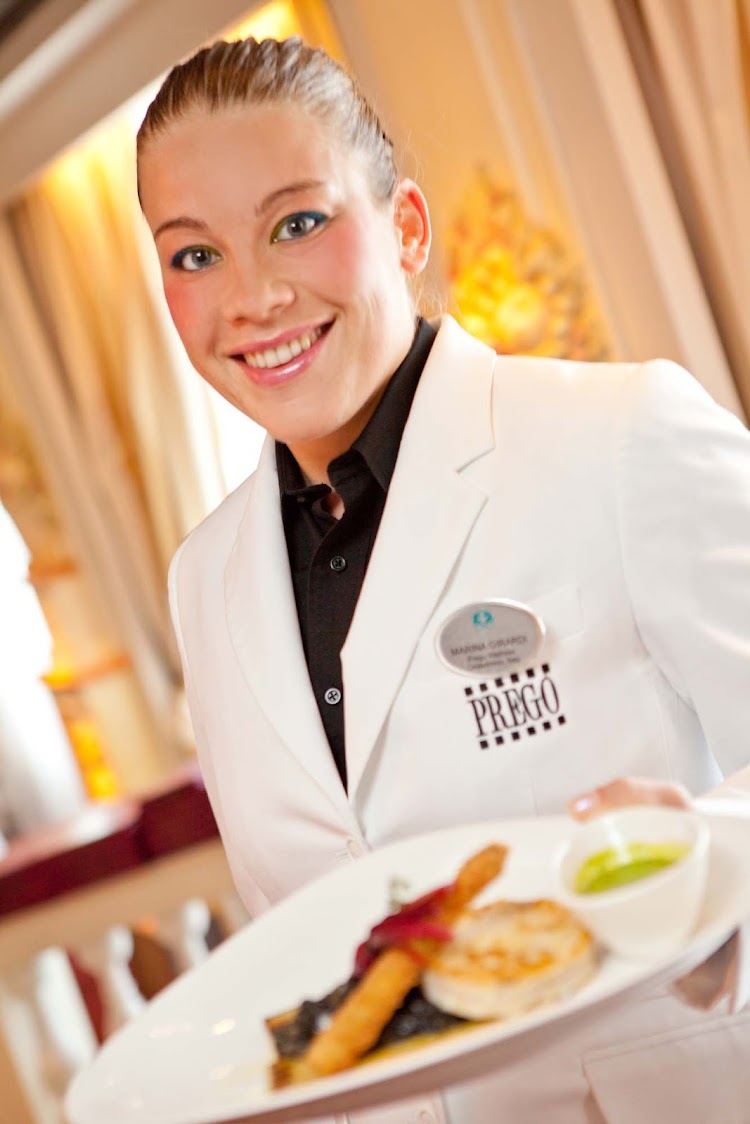 Trust Prego's attentive waiters to take care of you while you dine on the Crystal Symphony.