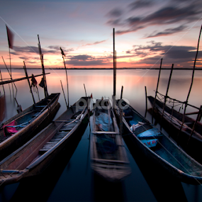 Twilight Time by Noel Angeles - Transportation Boats